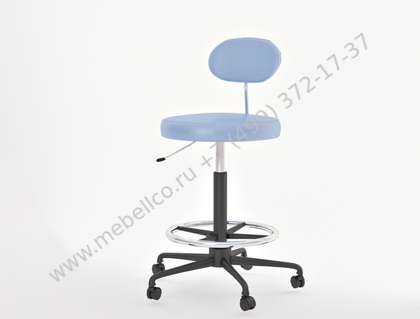 Стул медицинский (пластик, газ-лифт) мобильный с опорой для ног для врача